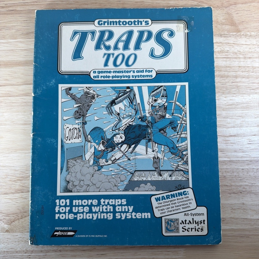 Grimtooths Traps Too RPG Book - Softcover Illustrated 1982 Game masters Aid